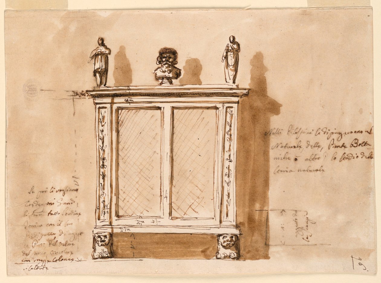 Disegno, armadio, 1790-1810 da Unknown artistUnknown artist