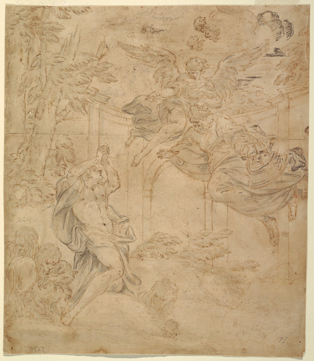 Disegno, Daniele nella tana del leone, 1630-40 ca. da Unknown artistUnknown artist