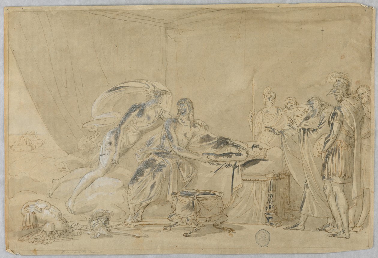 Disegno, Morte di Meleagro o di un eroe, XVI-XIX secolo da Unknown artistUnknown artist