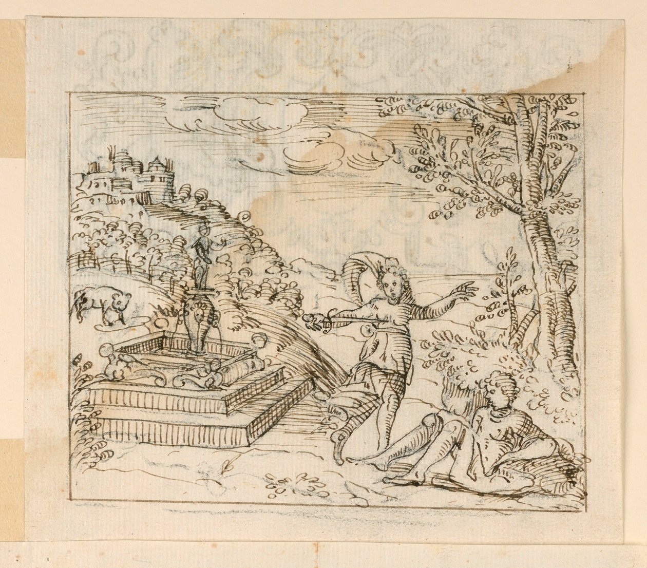 Disegno, Morte di Tisbe, 1600-1625 da Unknown artistUnknown artist
