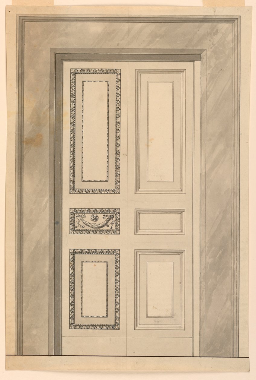 Disegno, Decorazione di una porta a soffietto, 1780 ca. da Unknown artistUnknown artist