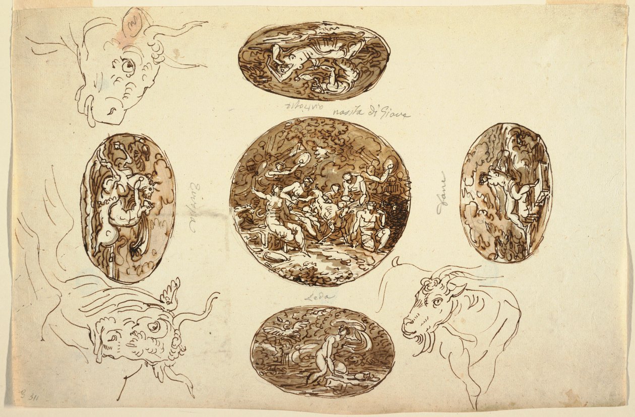 Disegno, Atti di Giove, per un soffitto, 1812 da Unknown artistUnknown artist