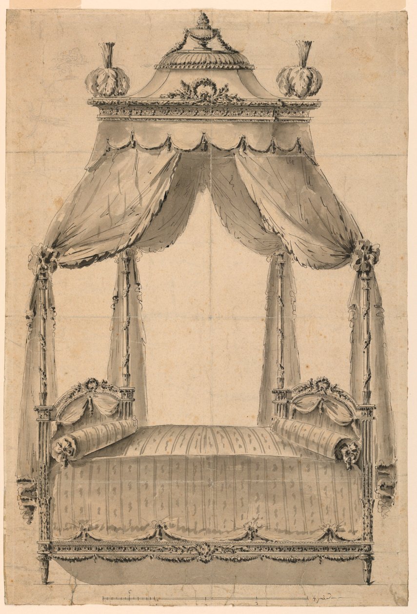 Disegno, Progetto per un letto, 1785 ca. da Unknown artistUnknown artist
