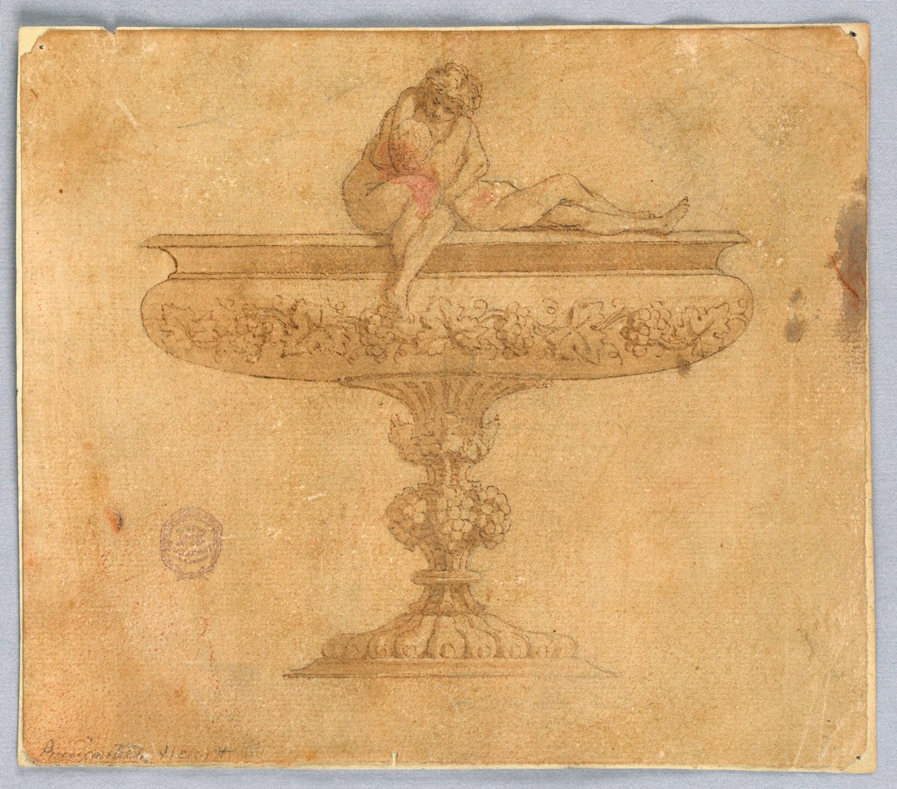 Disegno, Progetto per una ciotola con amanti, XVII-XIX secolo da Unknown artistUnknown artist