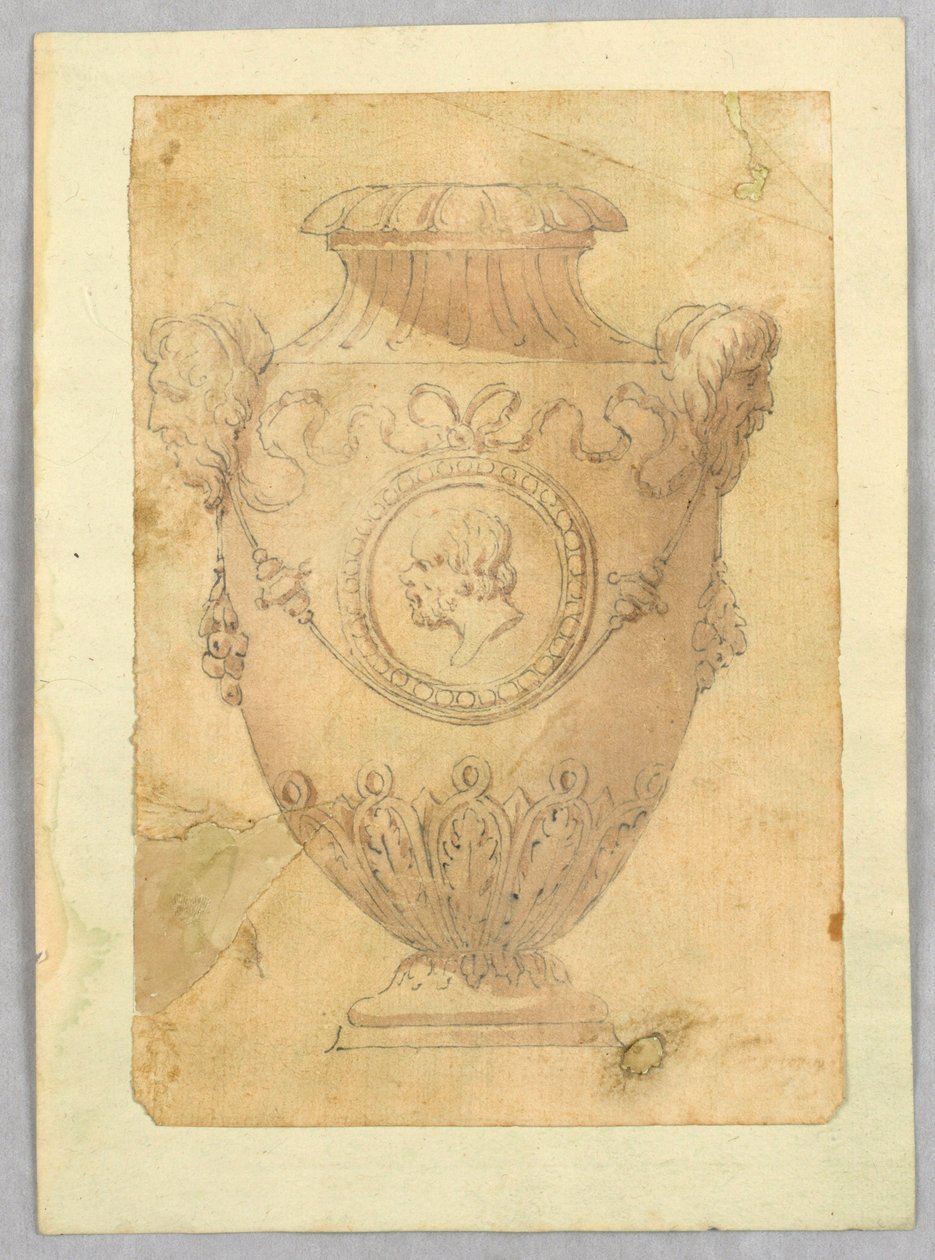 Disegno, progetto per un vaso a cammeo, XIX secolo da Unknown artistUnknown artist