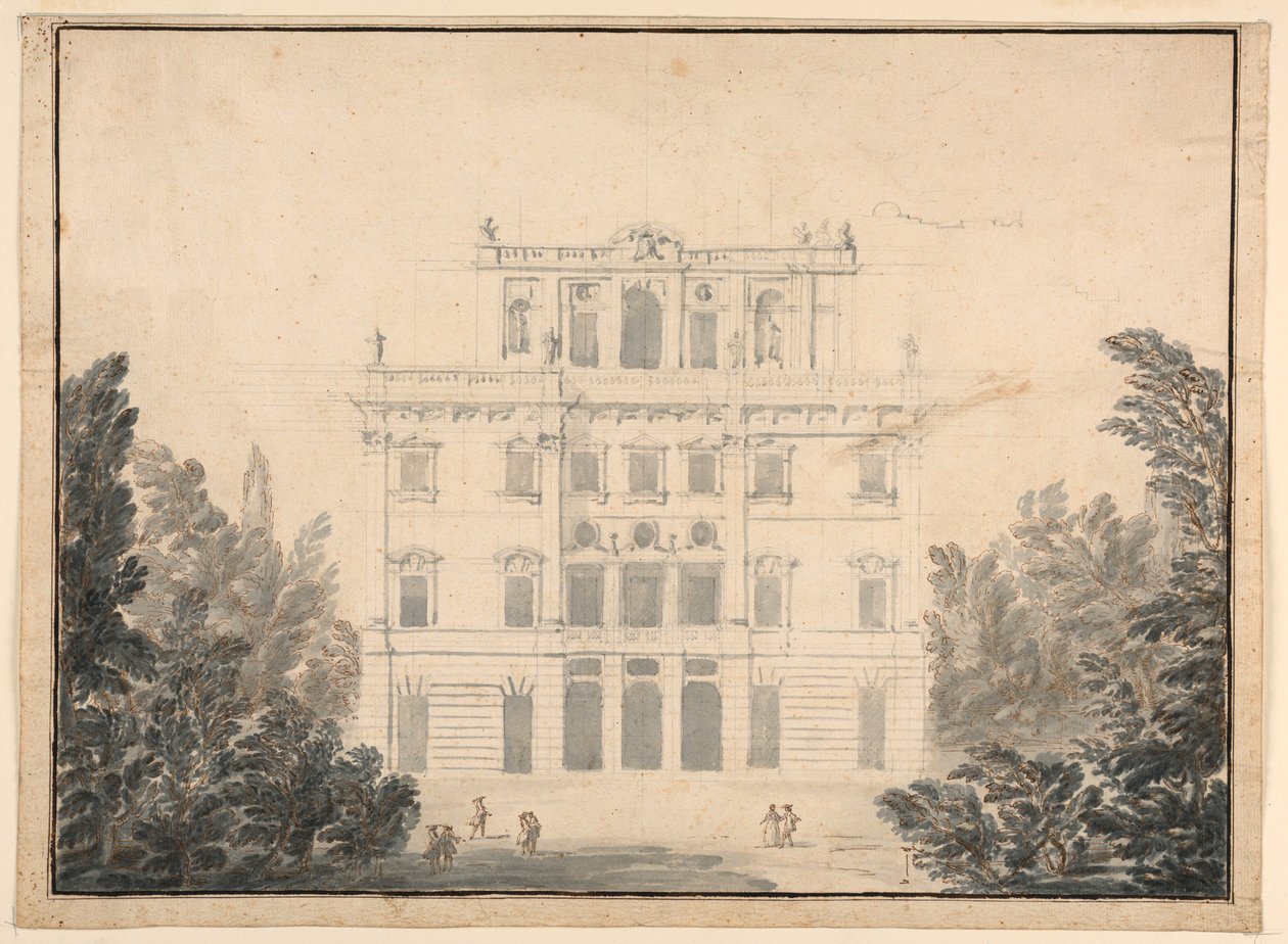 Disegno, progetto per un casinò in un parco, 1728-84 da Unknown artistUnknown artist