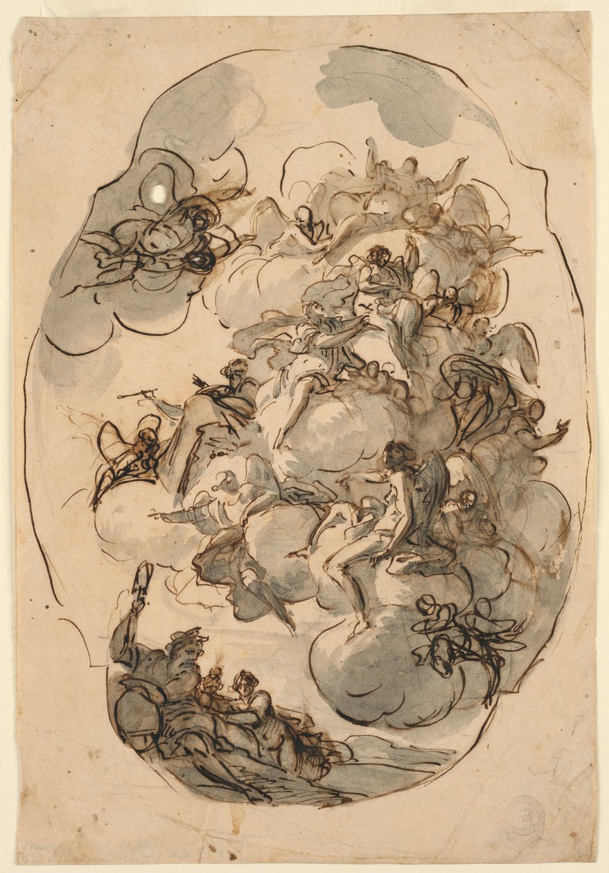 Disegno, progetto per un soffitto, XVII-XIX secolo da Unknown artistUnknown artist