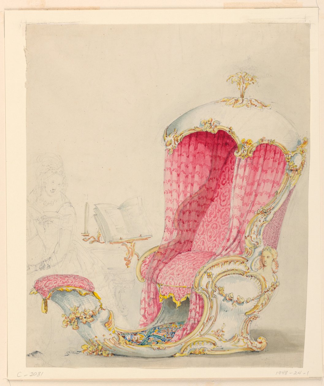 Disegno, progetto di una chaise longue, 1810 ca. da Unknown artistUnknown artist