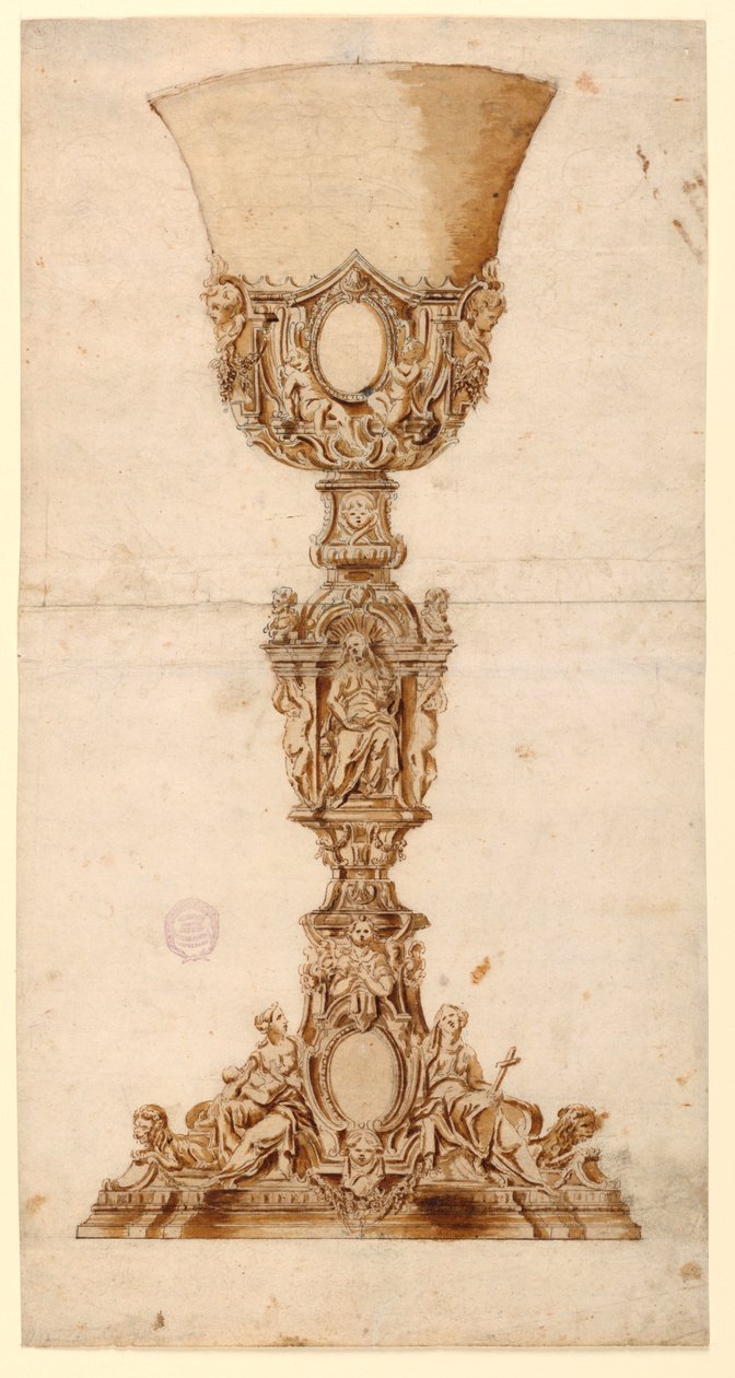 Disegno, Progetto per un calice, 1710-1740 da Unknown artistUnknown artist