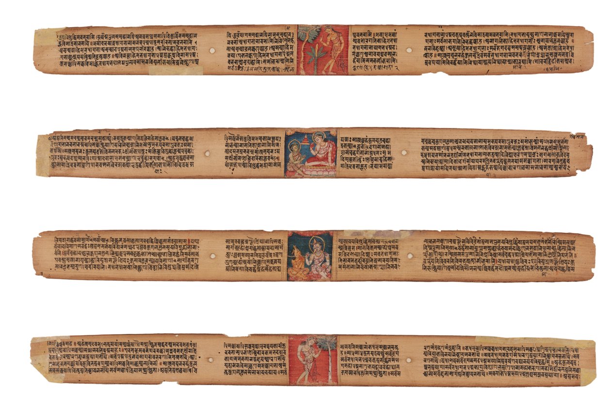 Quattro foglie di un manoscritto Gandavyuha da Unknown artistUnknown artist