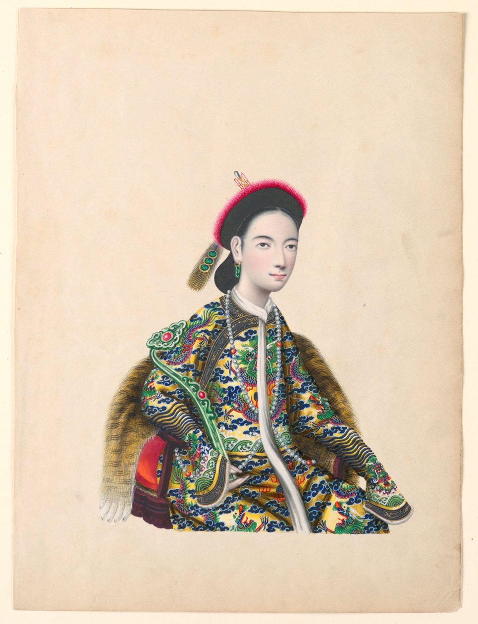 Miniatura, Ritratto di signora seduta, 1820-60 ca. da Unknown artistUnknown artist