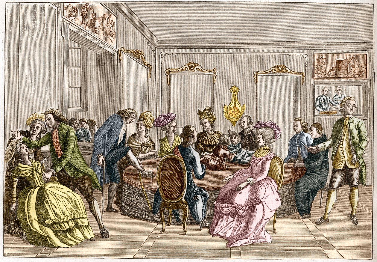 (Il secchio di Mesmer) Dimostrazione di Frederic Antoine Mesmer (Franz Anton Mesmer) da Unknown artist