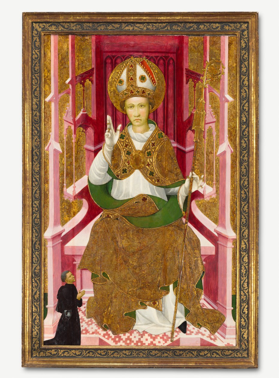 Un santo vescovo con un donatore (San Luigi di Tolosa?) da Unknown artist