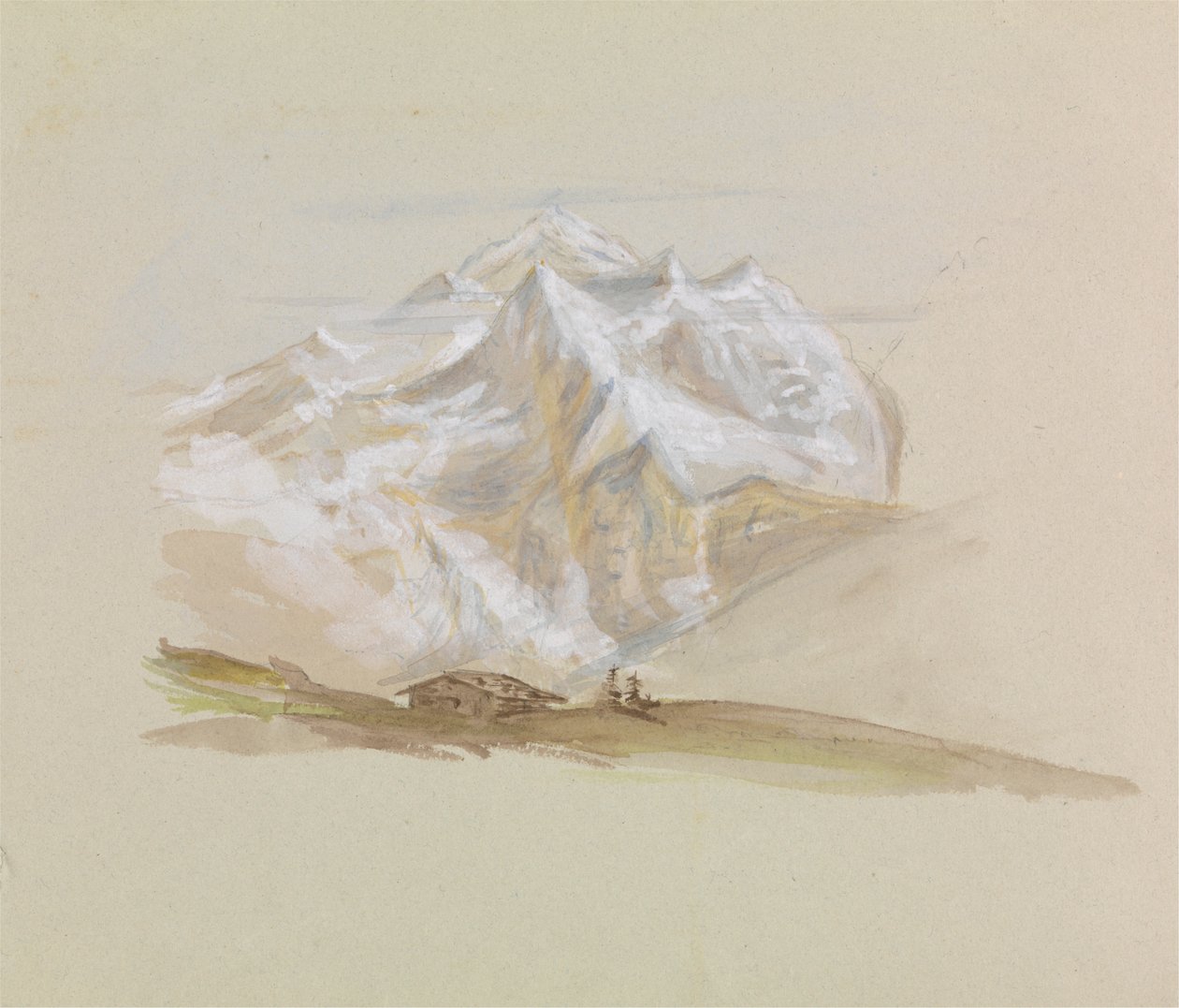 Uno chalet in montagna da Unknown artist