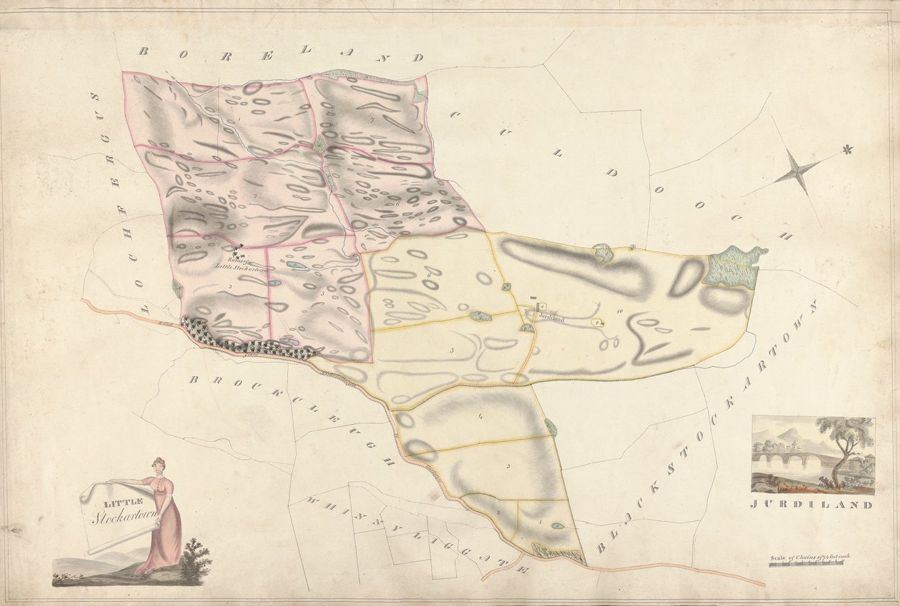 Una raccolta di rilievi delle tenute scozzesi del conte di Selkirk: Little Stockartown e Jurdiland da Unknown artist