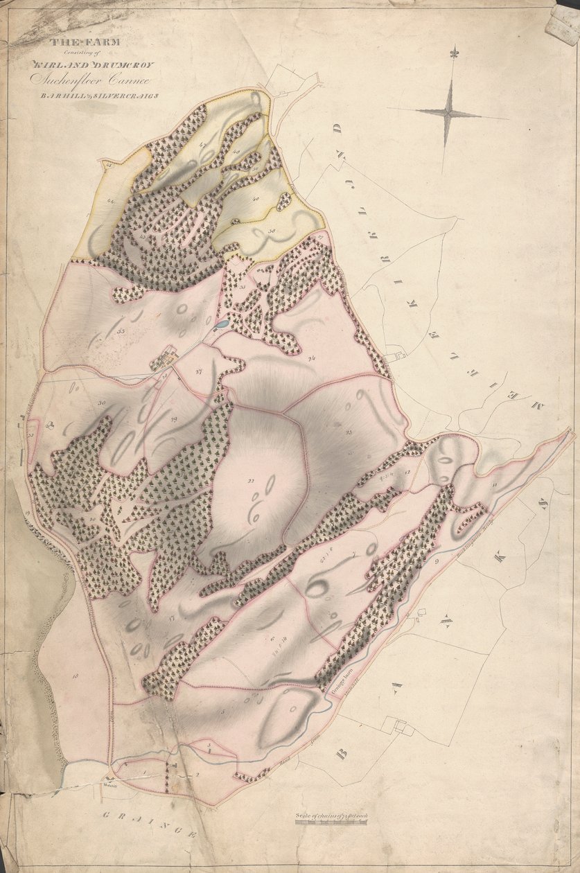 Una Collezione di Rilievi di Tenute Scozzesi del Conte di Selkirk: La Fattoria Composta da Kirkland Drumcroy, Auchenfloor, Cannee, Barhill e Silvercraigs (precedentemente Nuntons) da Unknown artist