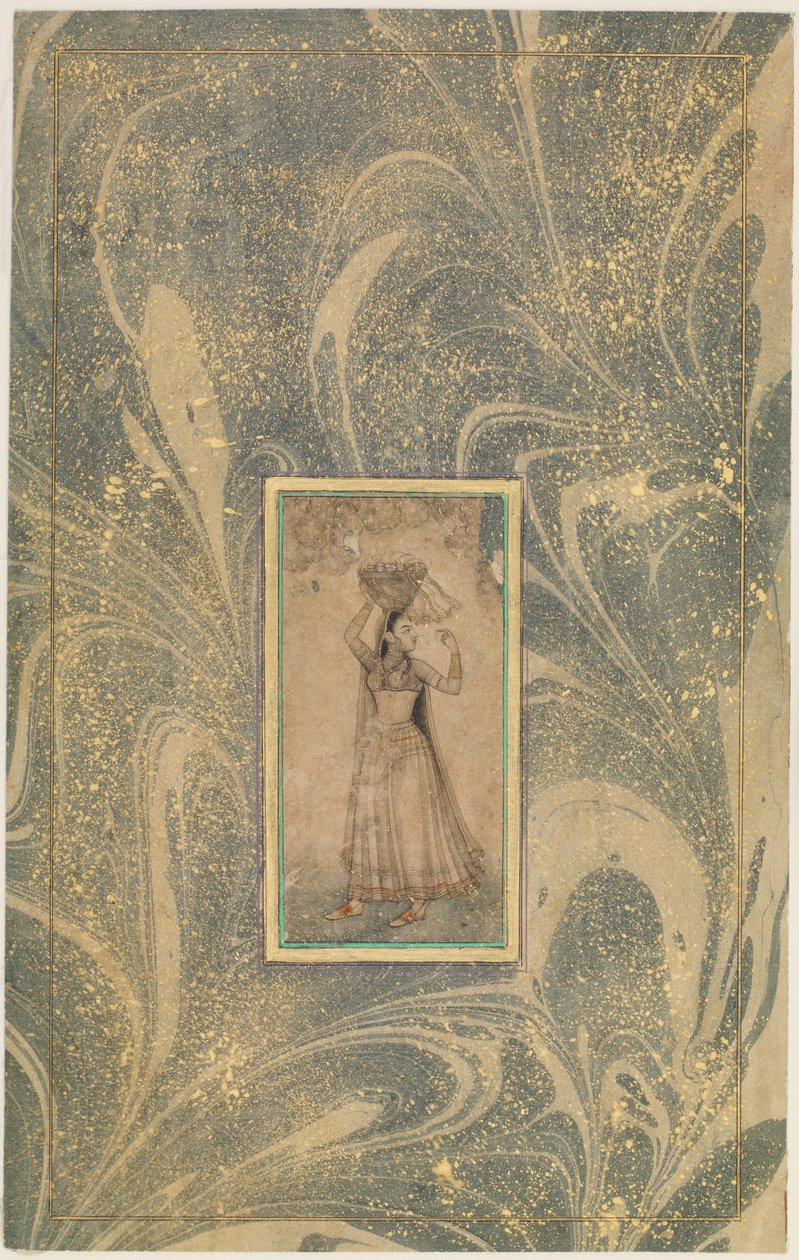 Ragazza che porta un cesto sulla testa da Unknown artist