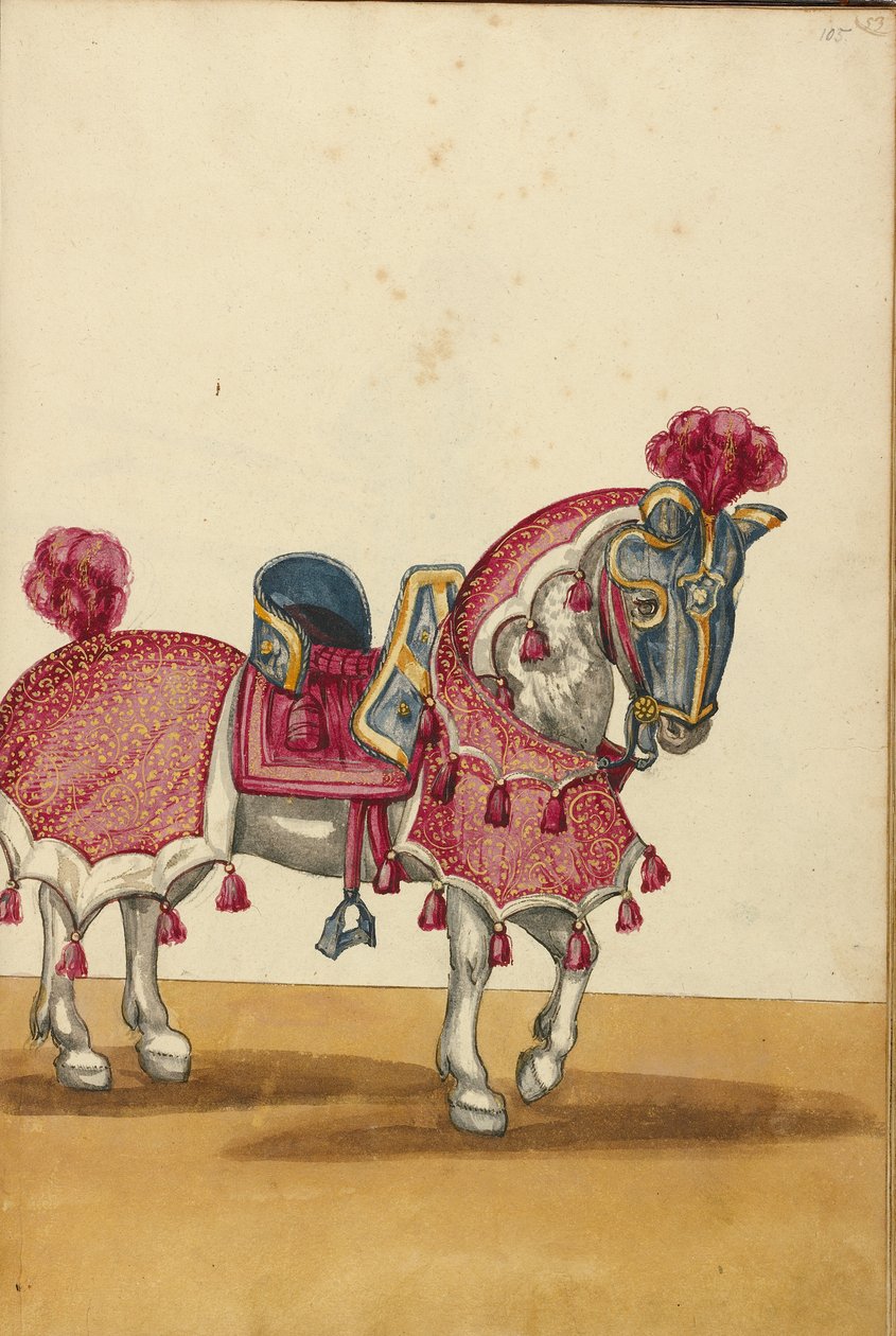 Un cavallo in armatura da Unknown artist