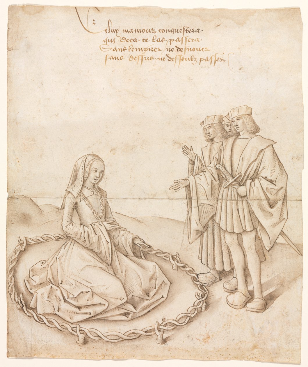 Una signora con tre pretendenti da Unknown artist