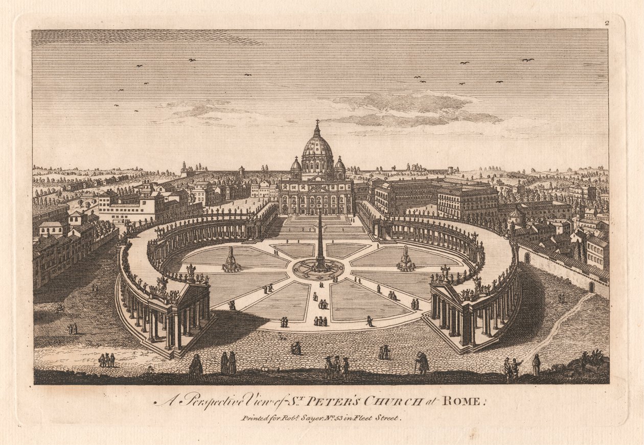 Vista prospettica della Chiesa di San Pietro a Roma da Unknown artist
