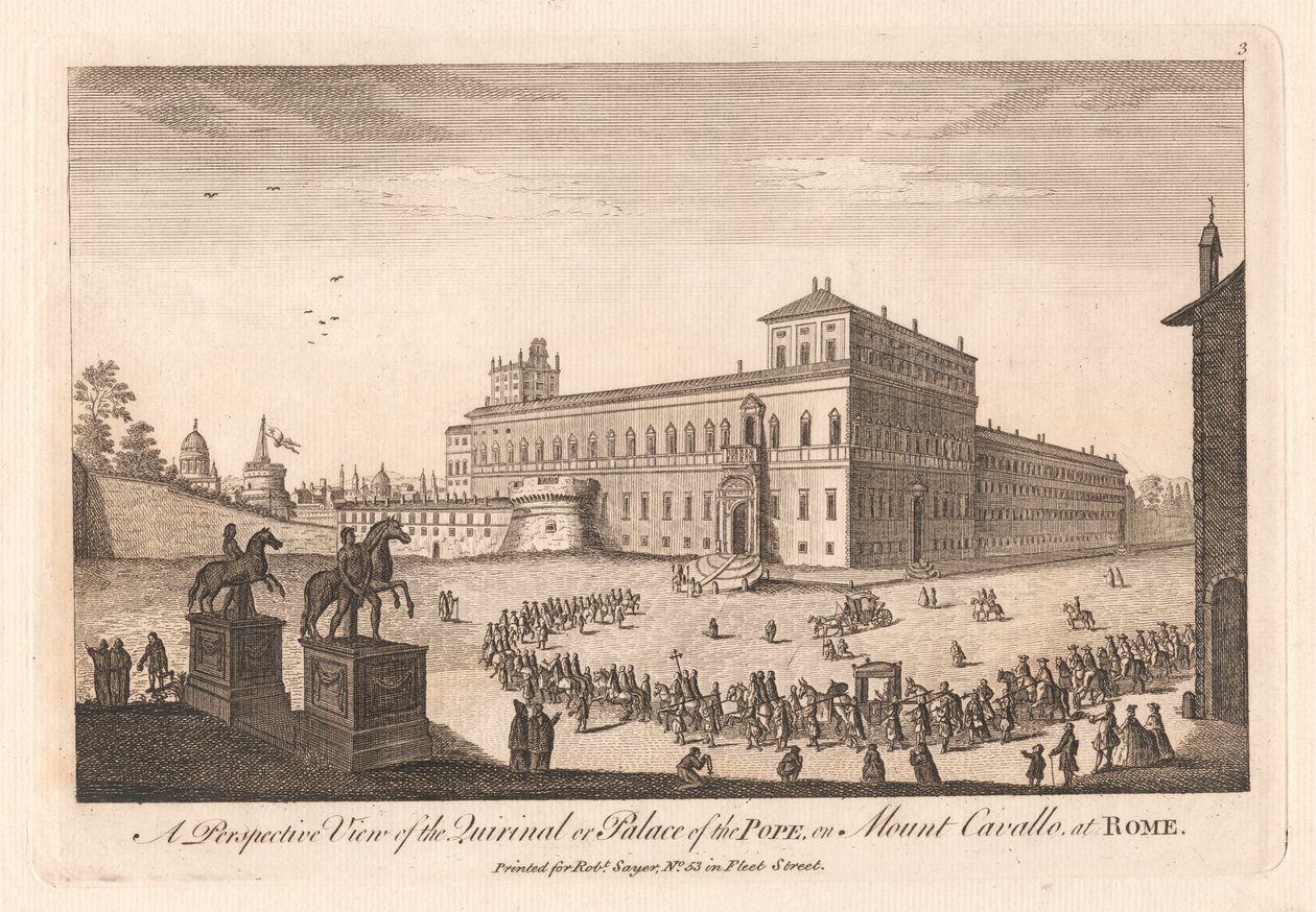 Veduta prospettica del Quirinale o Palazzo del Papa, sul Monte Cavallo a Roma da Unknown artist