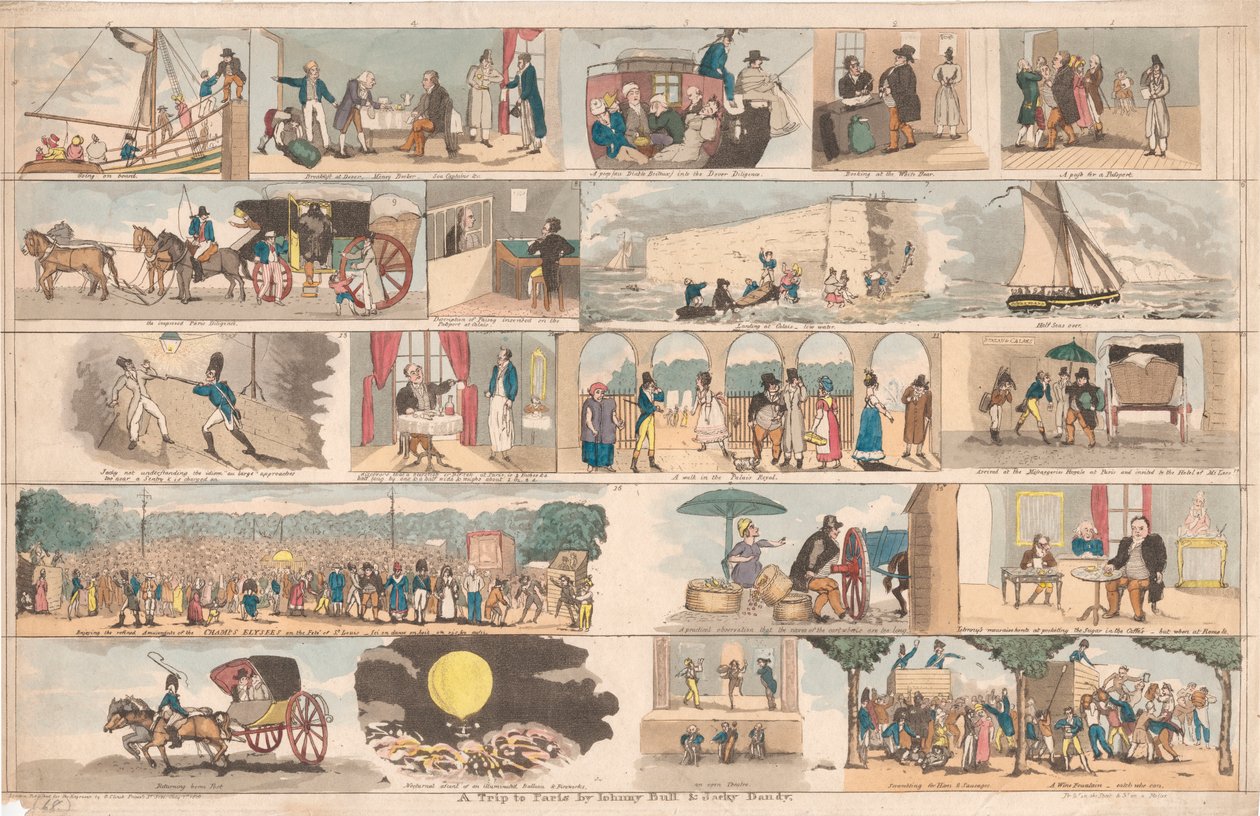 Un viaggio a Parigi di Johnny Bull e Jack Dandy da Unknown artist