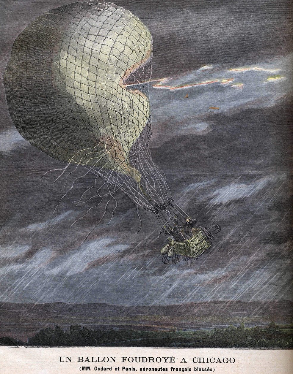 Un pallone colpito a Chicago Louis Godard Jr. (1858-1933) e Panis feriti SABATO 25 luglio da Unknown artist