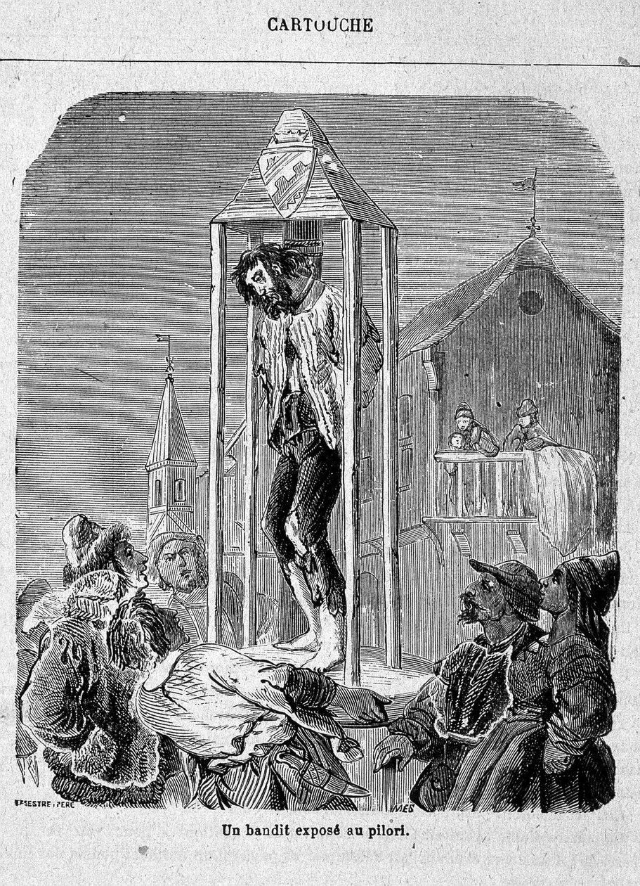 Un bandito esposto alla gogna - in "Cartouche, re dei banditi", di Grandpré da Unknown artist