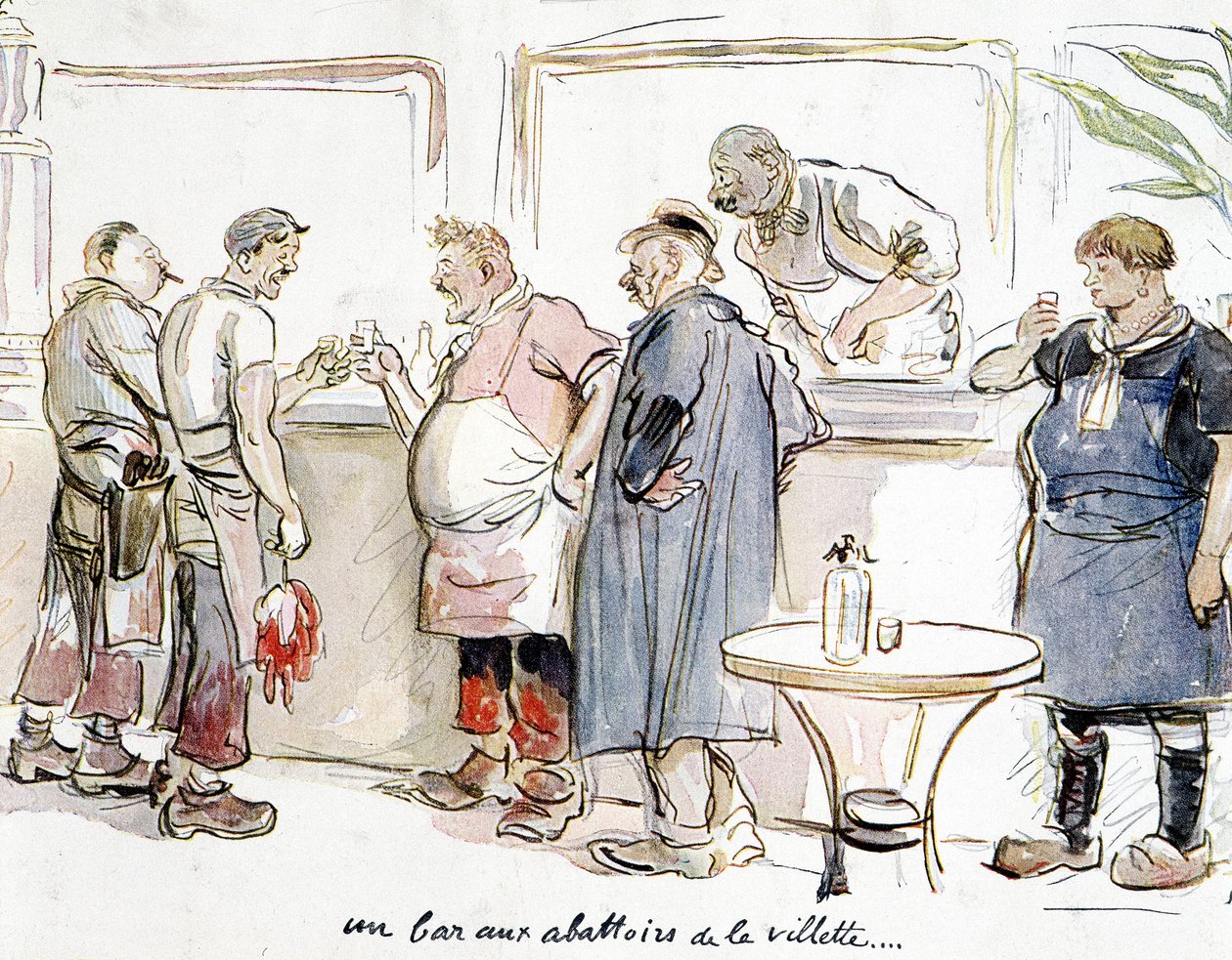 Un bar ai macelli della Villette a Parigi da Unknown artist