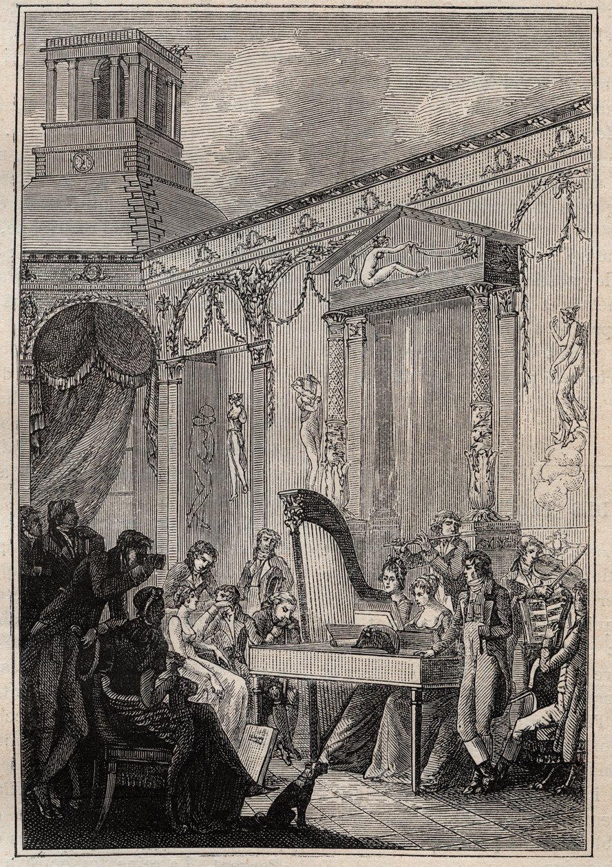 Un concerto di Pierre-Jean Garat (Pierre Jean) 1762-1823 musicista e cantante baritono francese da Unknown artist