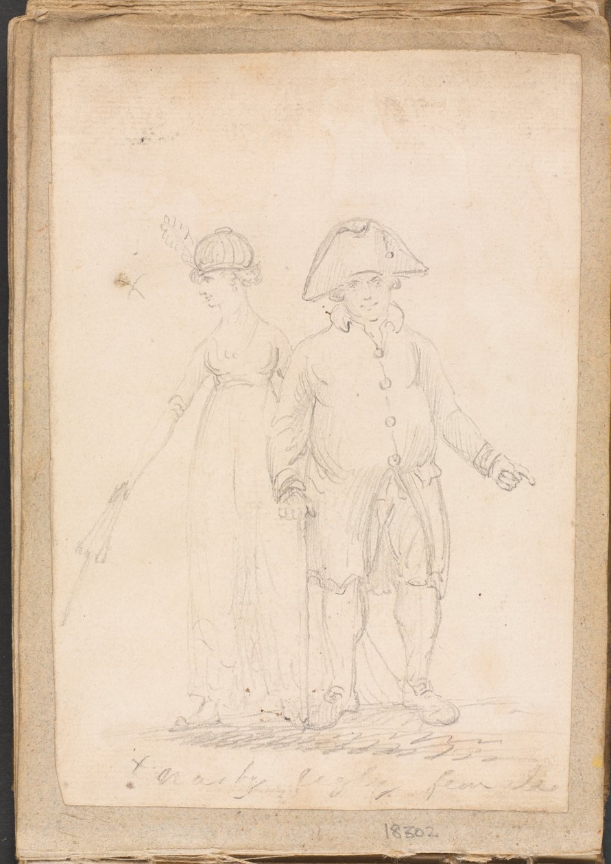 Una signora e un gentiluomo in abiti civili da Unknown artist