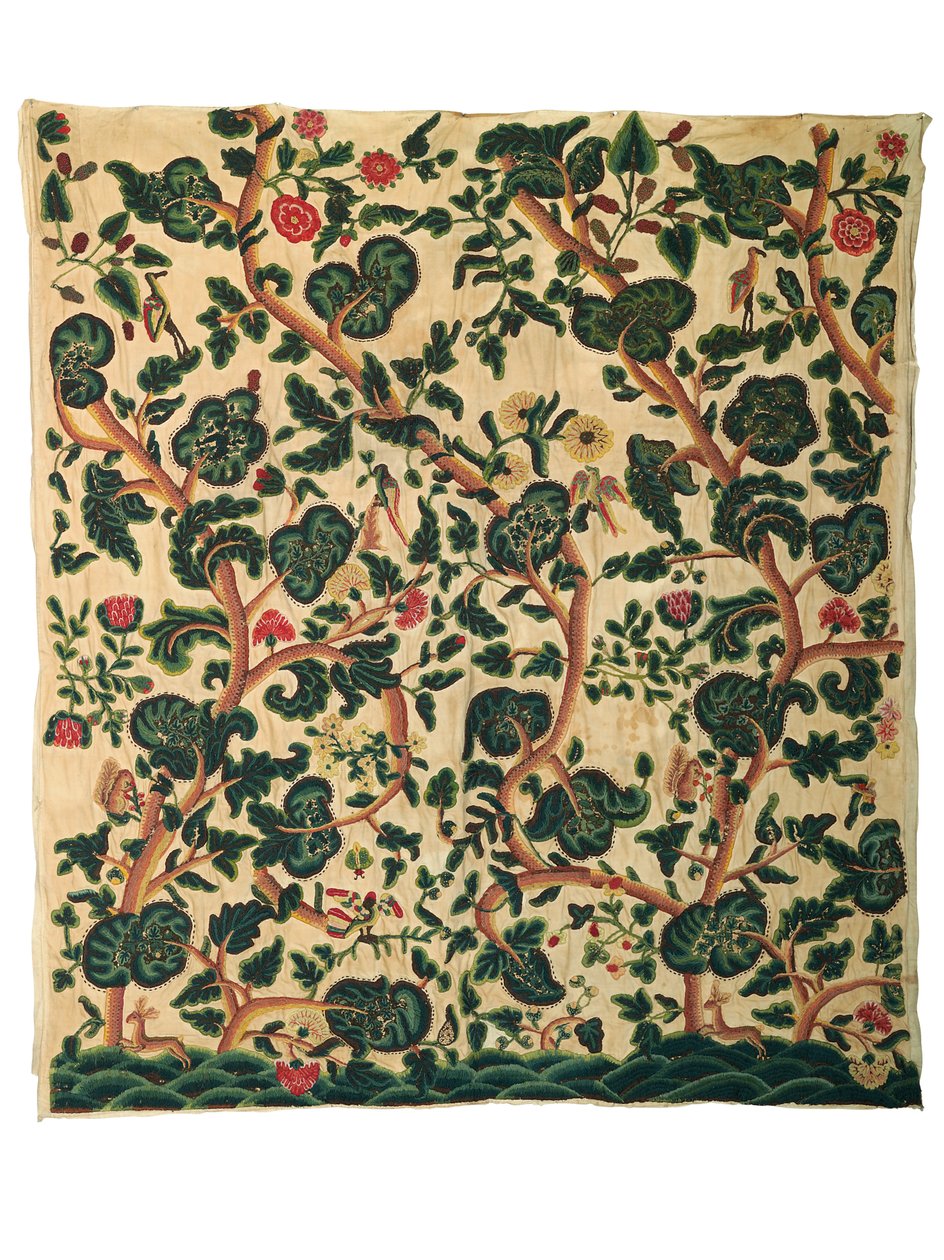 Un grande pannello di crewel da Unknown artist