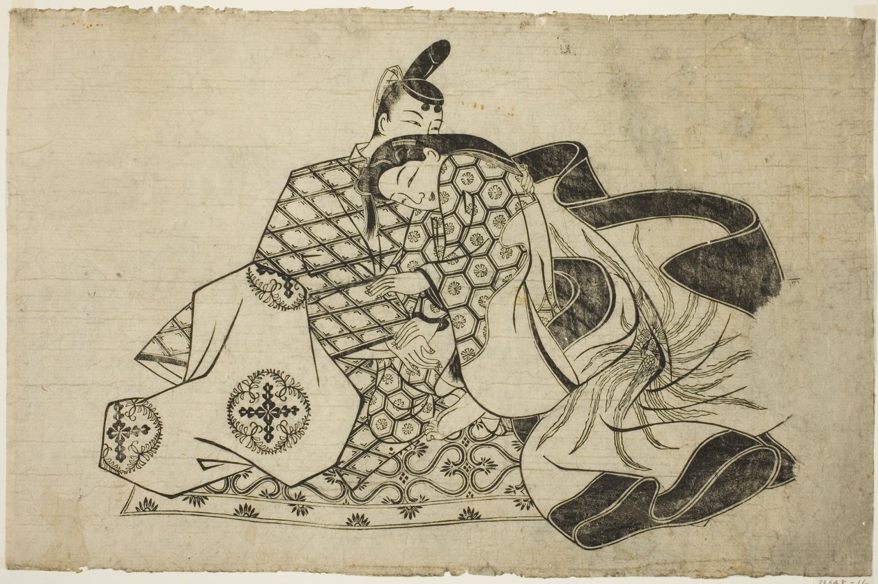 Un foglio di un album shunga da Unknown artist