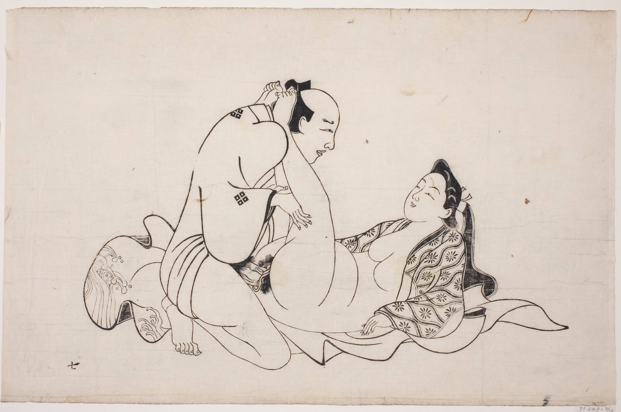 Un foglio di un album shunga da Unknown artist