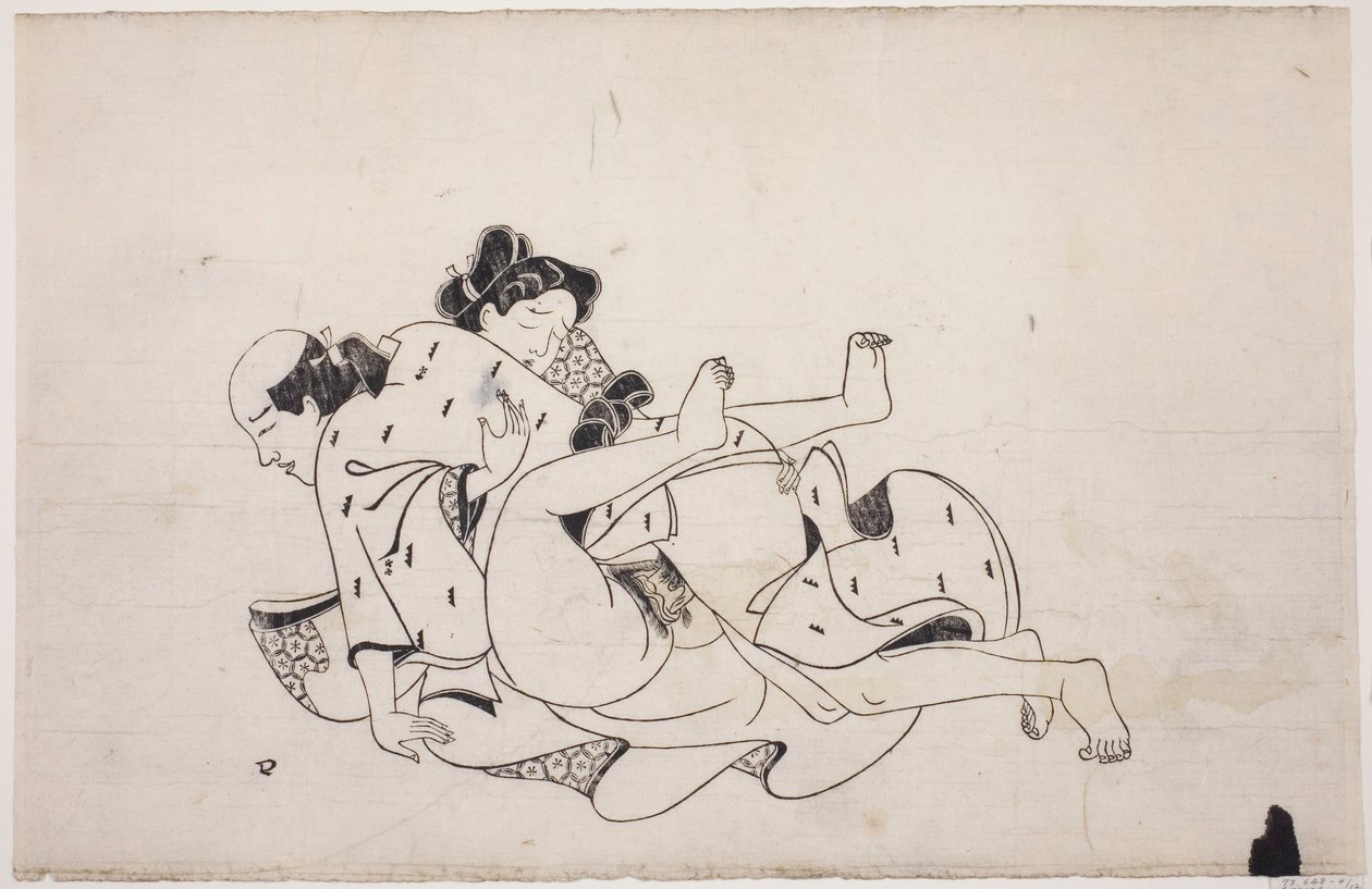 Un foglio di un album shunga da Unknown artist
