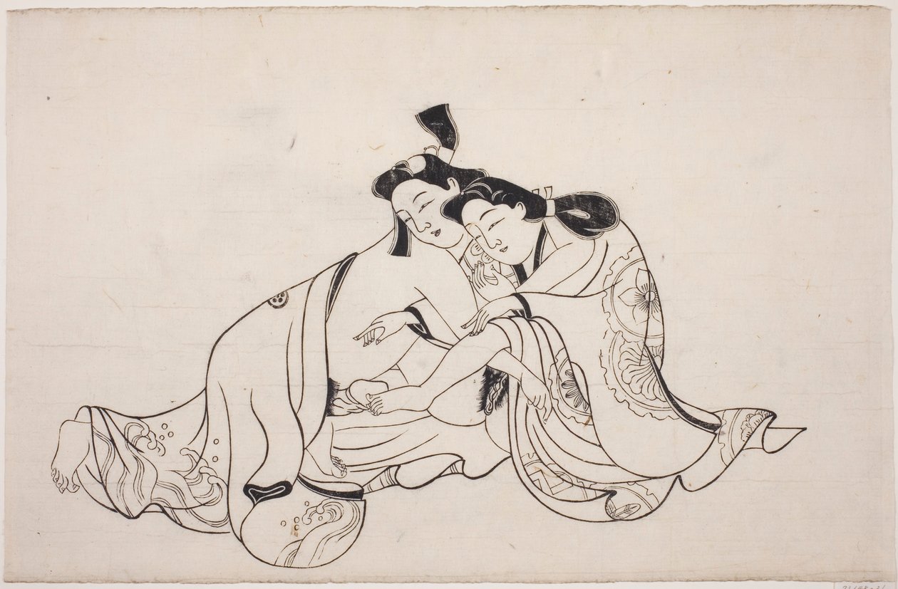 Un foglio di un album shunga da Unknown artist
