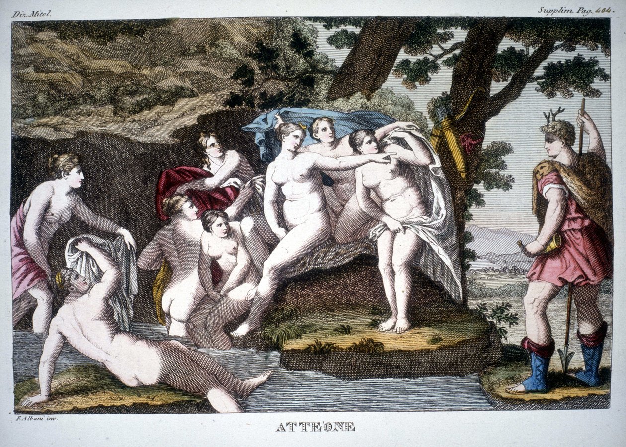 Atteone trasformato in cervo - in Dizionario mitologico da Unknown artist
