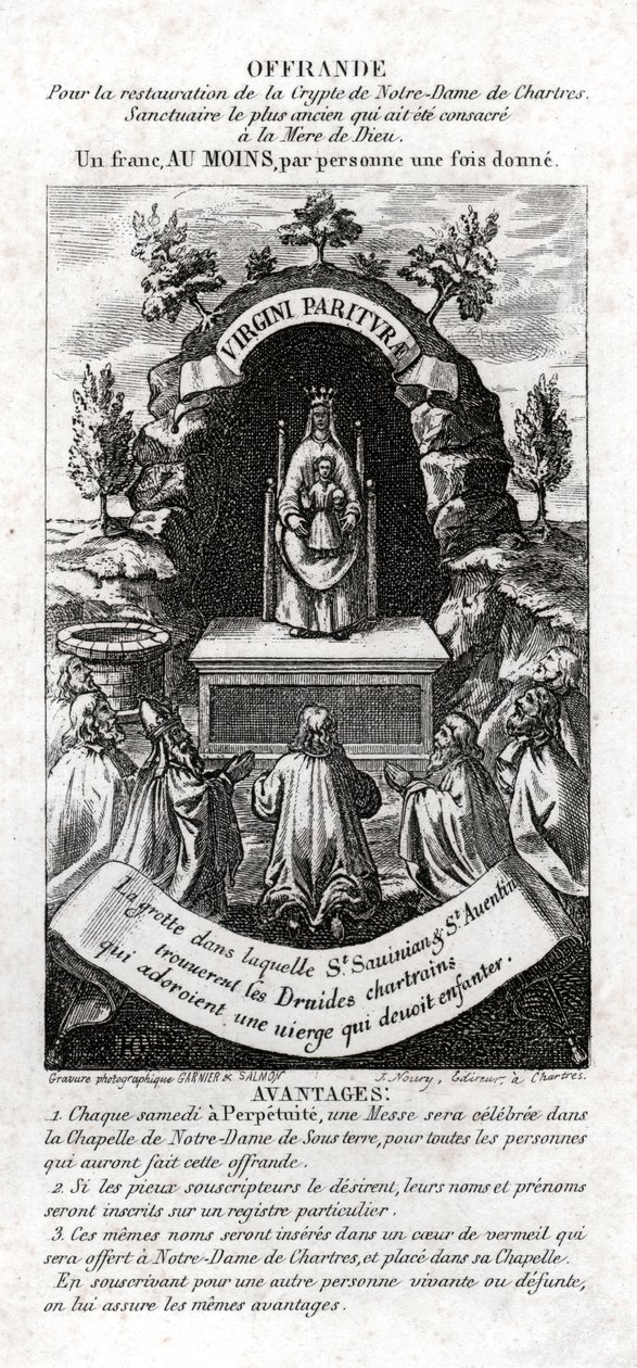 Adorazione della Vergine Maria (incisione, ca. 1850) da Unknown artist