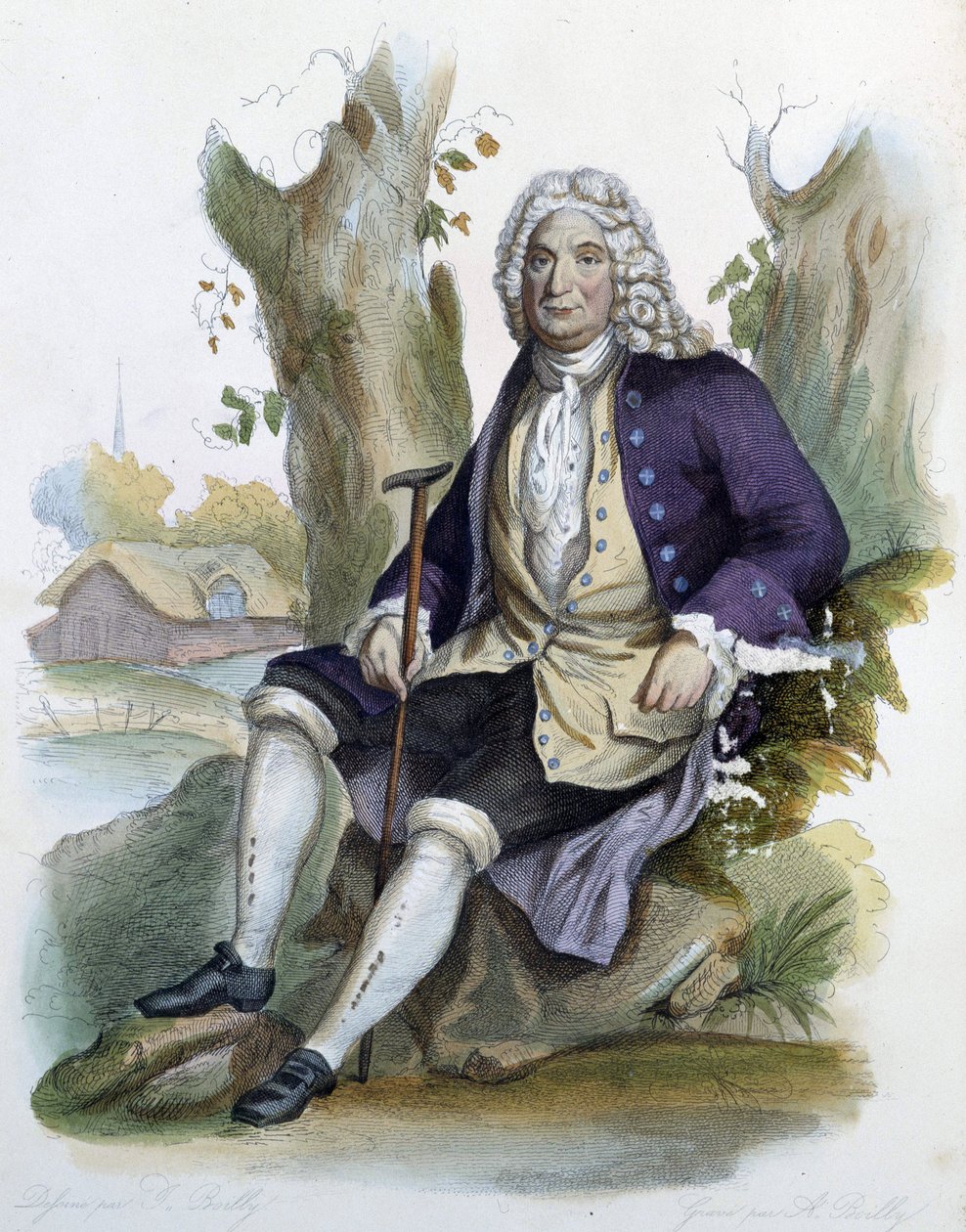 Alain Rene Lesage (Alain-Rene Le Sage) (1668-1747) - in Ed. Mennechet, "Le Plutarque francais" da Unknown artist