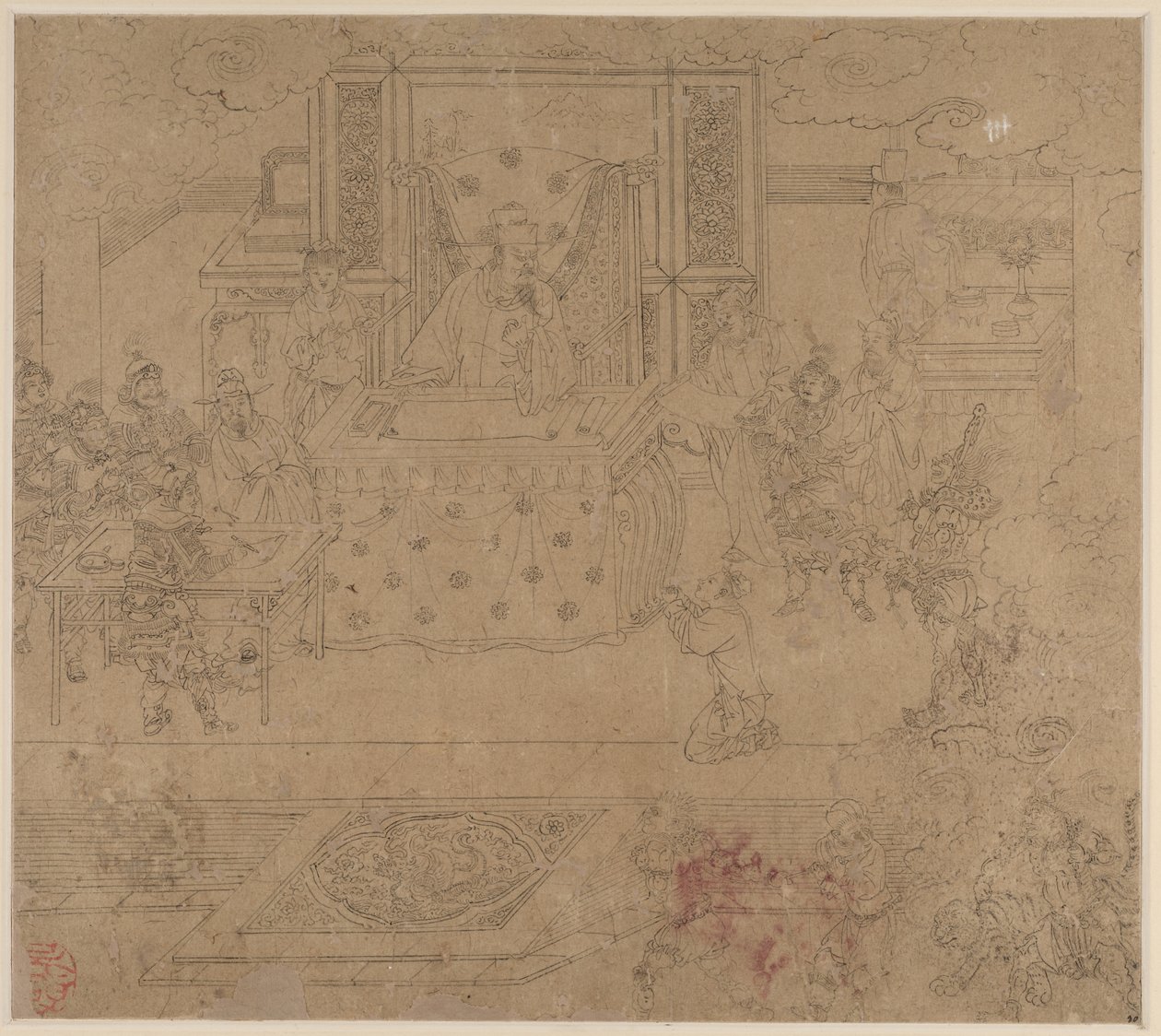 Album di Temi Taoisti e Buddhisti: Re degli Inferi: Foglia 30 da Unknown artist