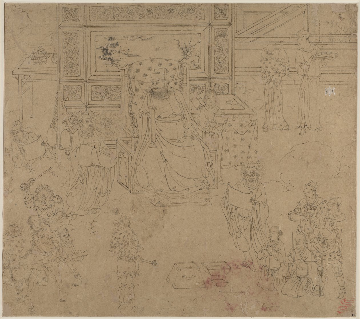 Album di Temi Taoisti e Buddhisti: Re degli Inferi: Foglia 34 da Unknown artist