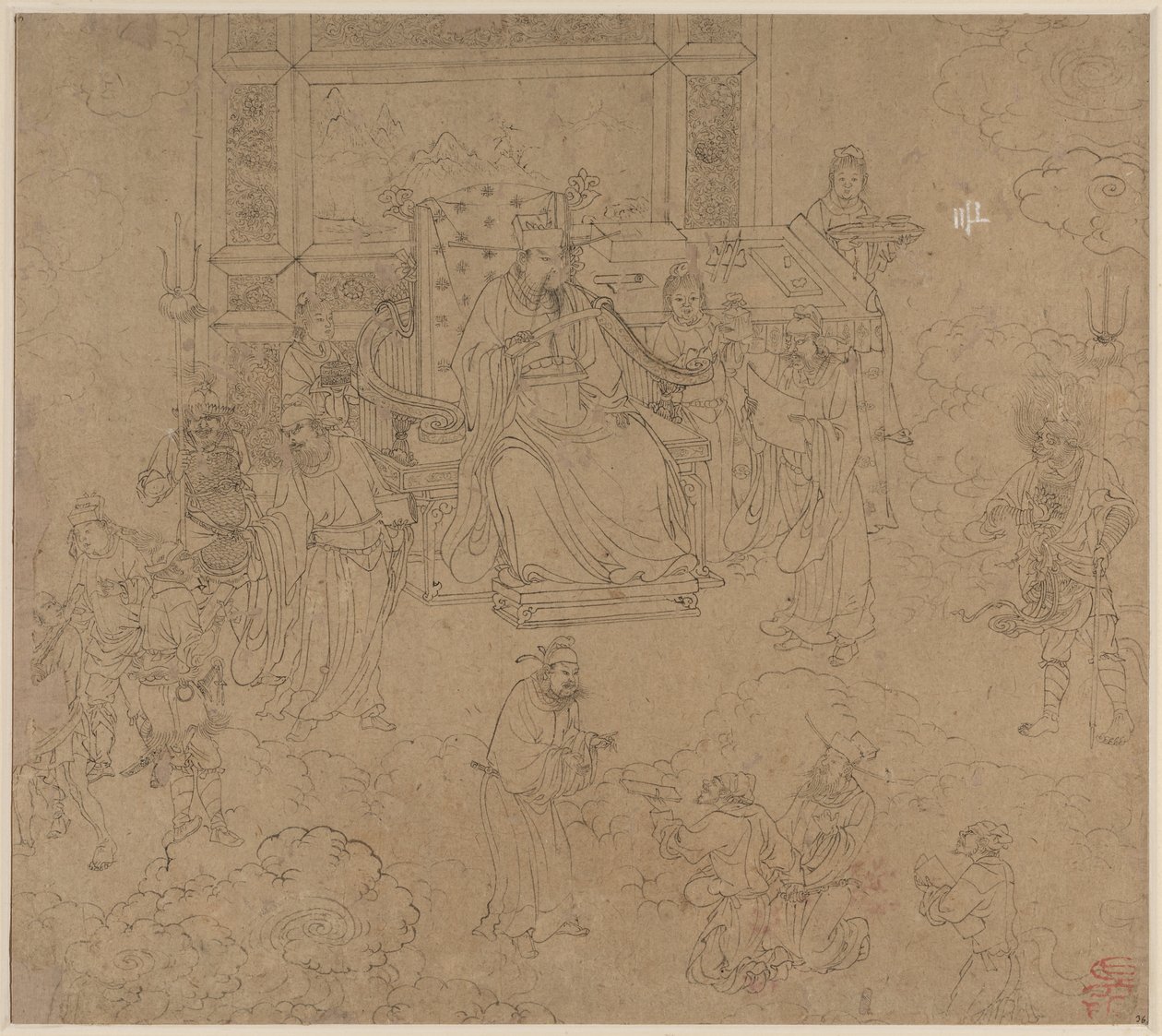 Album di Temi Taoisti e Buddhisti: Re degli Inferi: Foglia 36 da Unknown artist