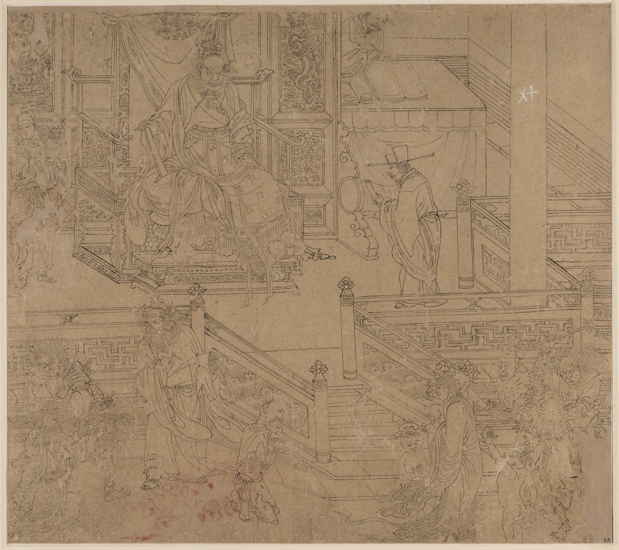 Album di Temi Taoisti e Buddhisti: Re degli Inferi: Foglia 40 da Unknown artist