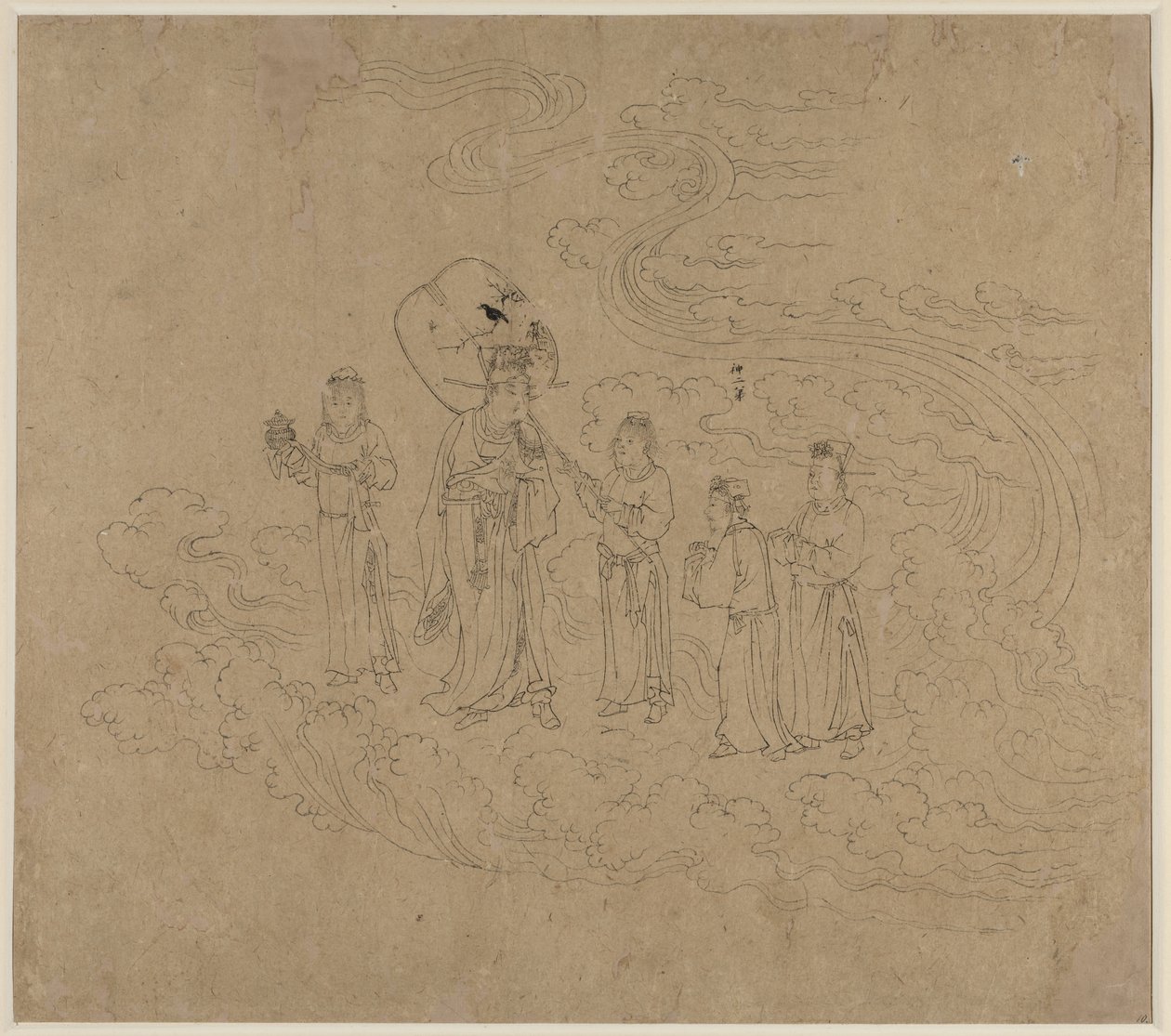 Album di temi daoisti e buddisti: Processione di divinità daoiste: Foglia 10 da Unknown artist