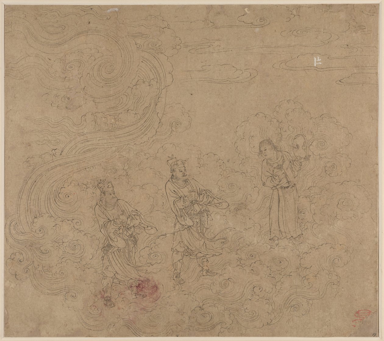 Album di Temi Taoisti e Buddhisti: Processione di Divinità Taoiste: Foglia 17 da Unknown artist