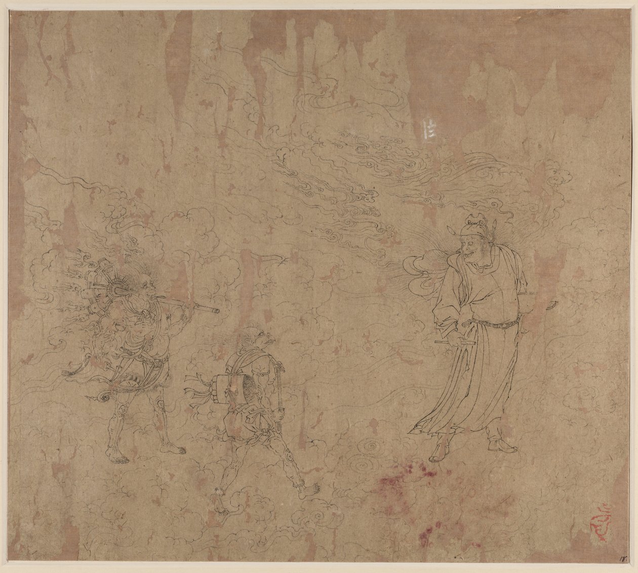 Album di Temi Taoisti e Buddhisti: Processione di Divinità Taoiste: Foglia 18 da Unknown artist