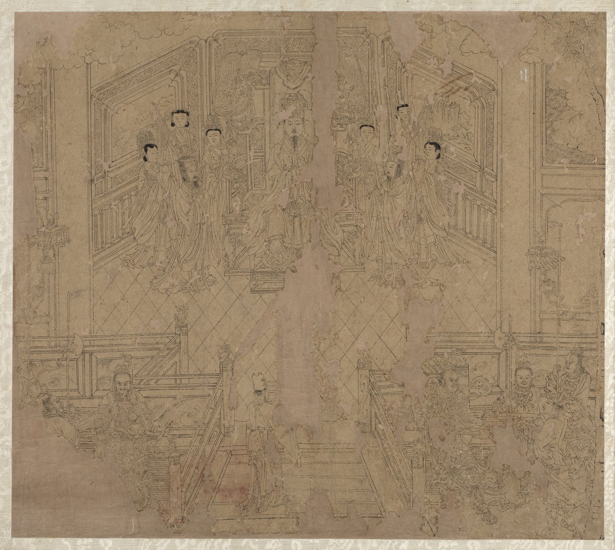 Album di Temi Taoisti e Buddhisti: Processione di Divinità Taoiste: Foglia 2 da Unknown artist