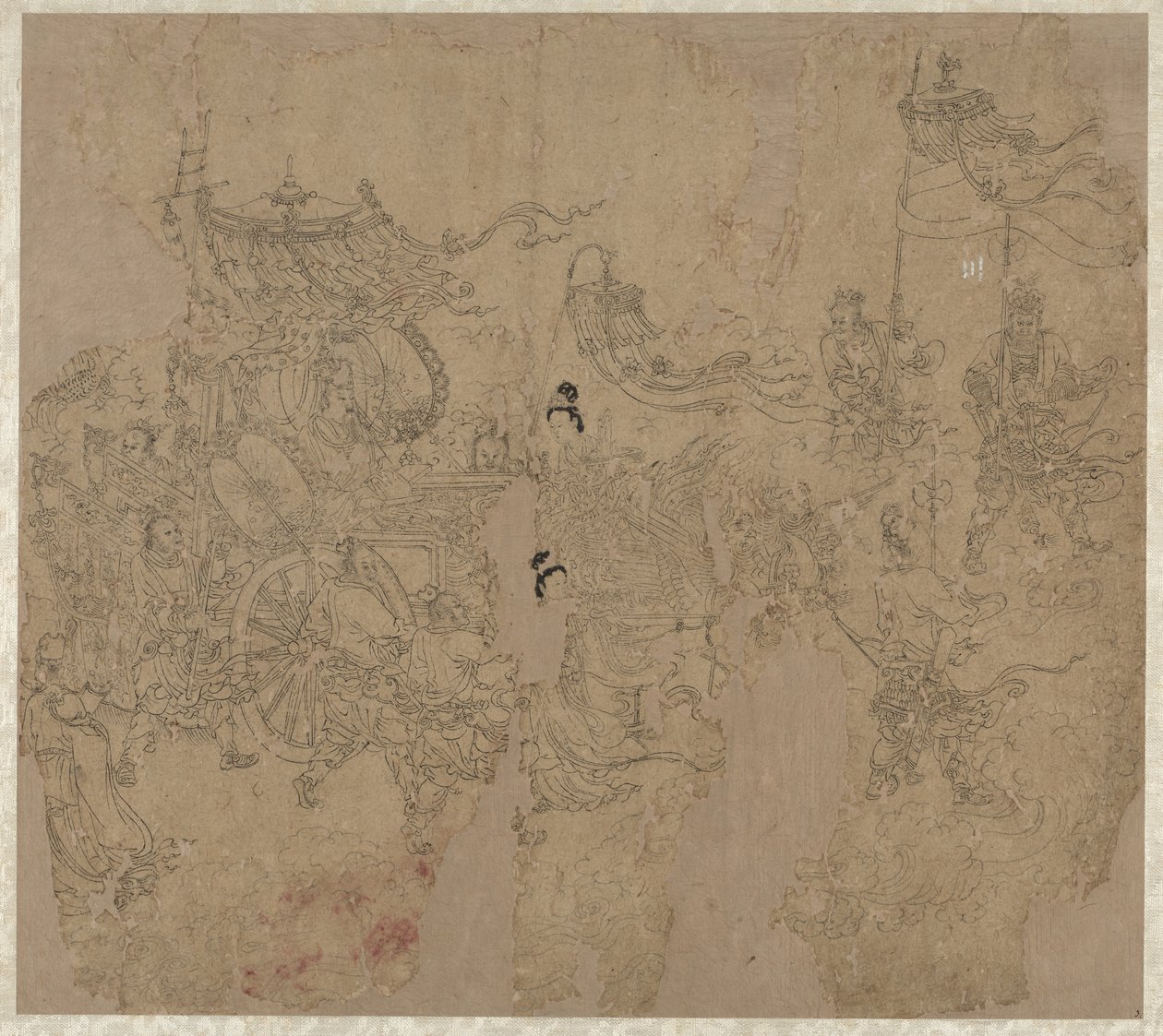Album di Temi Taoisti e Buddhisti: Processione di Divinità Taoiste: Foglia 3 da Unknown artist