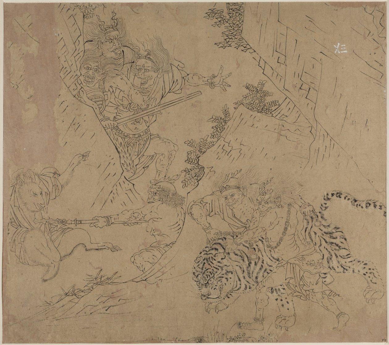 Album di Temi Taoisti e Buddhisti: Ricerca della Montagna: Foglia 43 da Unknown artist