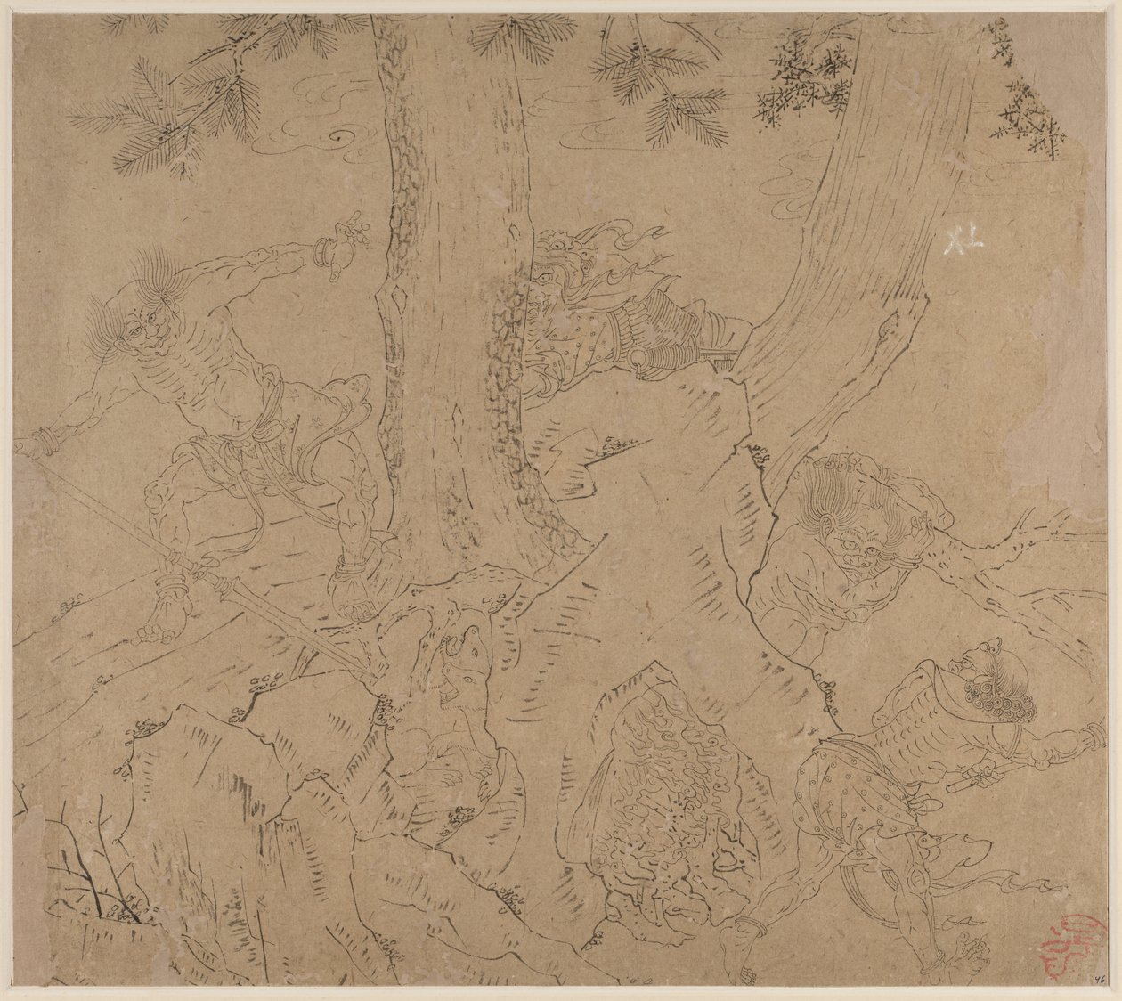 Album di Temi Taoisti e Buddhisti: Ricerca della Montagna: Foglia 46 da Unknown artist